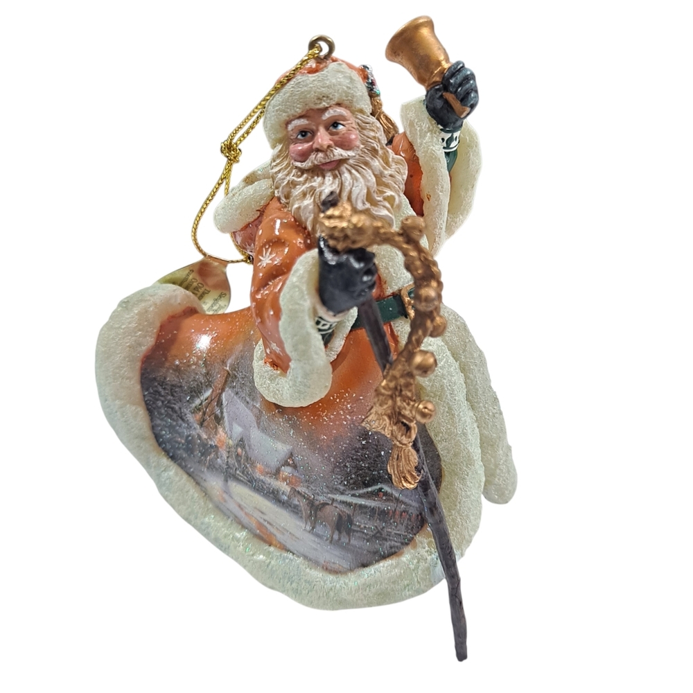 Vintage Ashton Drake Thomas Kinkade Jingling Sleighbells Santa Ornament 2003